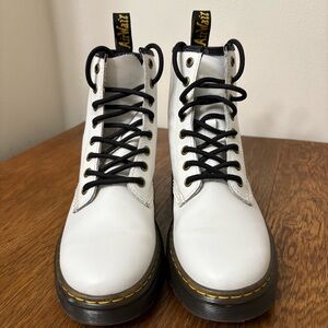 Dr. Martens White Boots with Black Laces